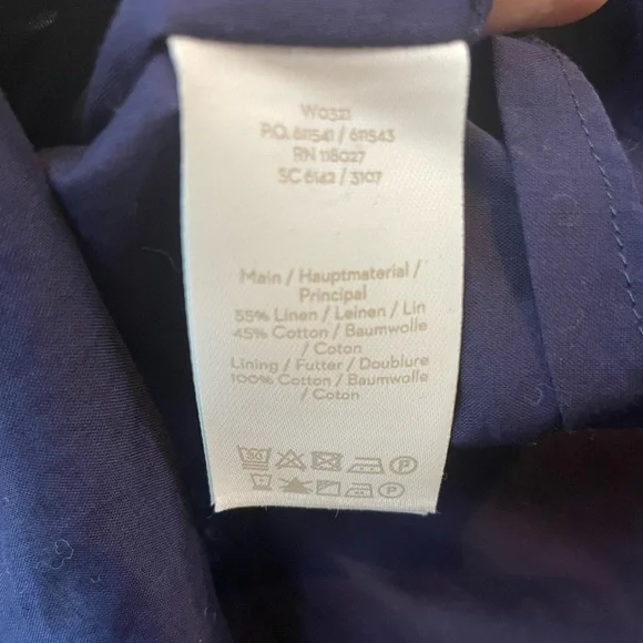 Boden women’s 10P Arwen Wrap Linen-Blend Midi Dress in Navy Polka Dot - Picture 13 of 13